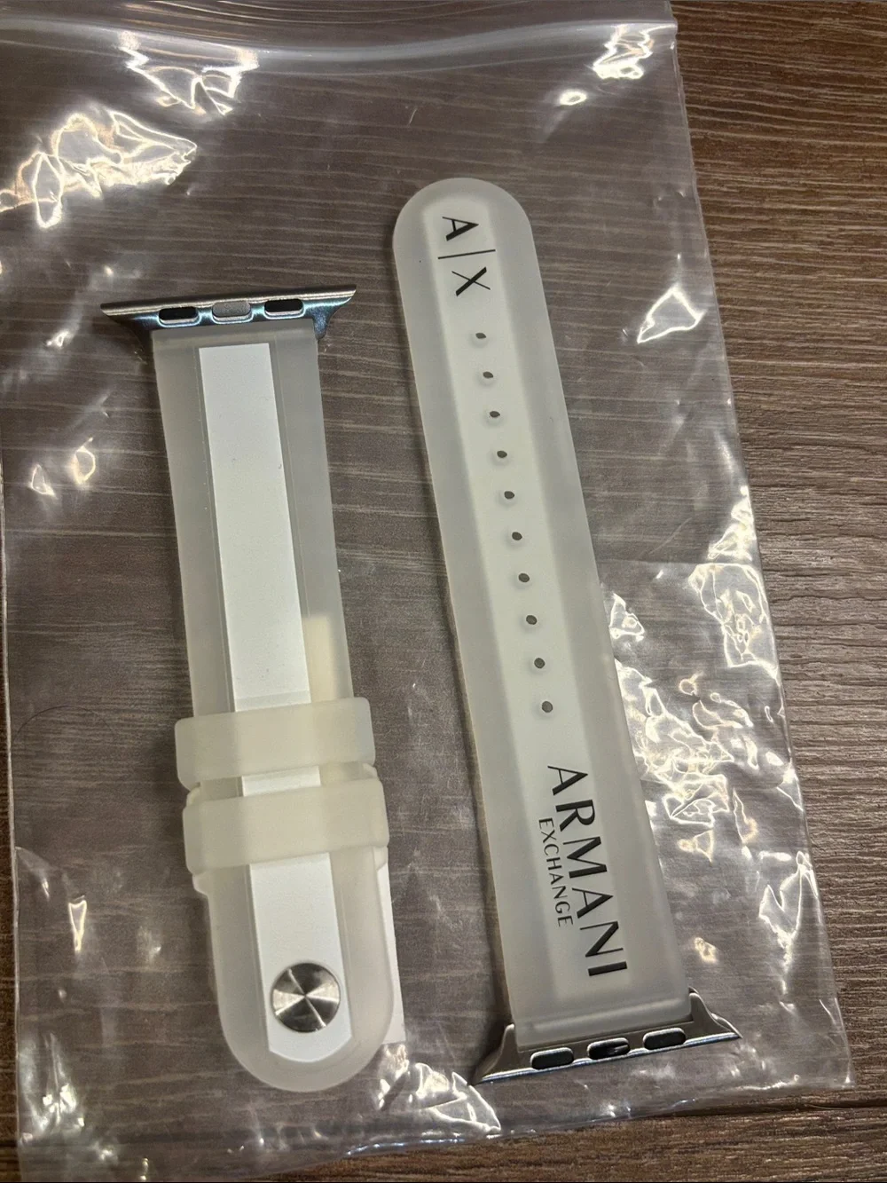 Armani Exchange White Silicone Apple Watch Band Set